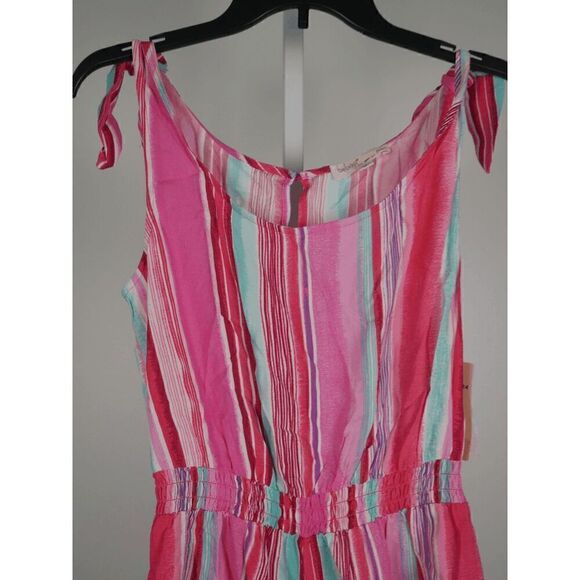BEBOP Juniors' Striped Tie-Shoulder Romper Size S - Picture 3 of 13